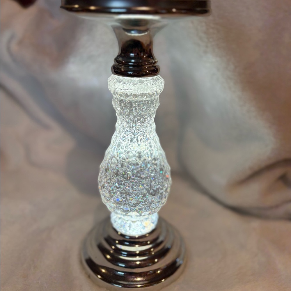 Bath & Body Works Crystal and Silver light up candle holder
